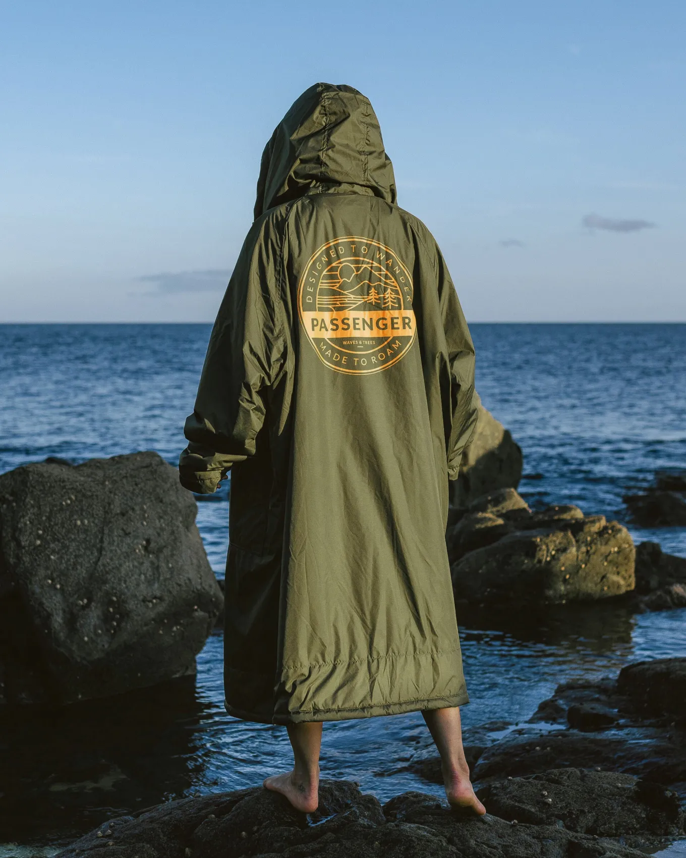 Waves Recycelter Sherpa Gefütterter Surf-Poncho - Khaki