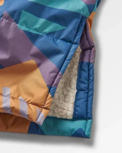 Waves Recycelter Sherpa Gefütterter Surf Poncho - Tiefblaues Camo