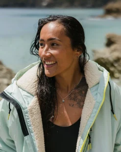 Waves Recycelter Sherpa Gefütterter Surf-Poncho - Surf Spray/Tiefsee