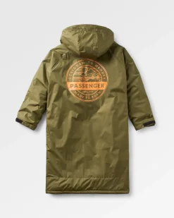 Waves Recycelter Sherpa Gefütterter Surf-Poncho - Khaki