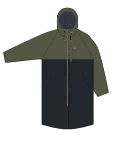 Waves Recycelter Sherpa Gefütterter Surf-Poncho - Schwarz/Khaki
