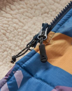 Waves Recycelter Sherpa Gefütterter Surf Poncho - Tiefblaues Camo