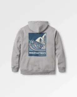 Waves u0026 Trees Bio-Baumwoll-Hoodie - Stahlgrau