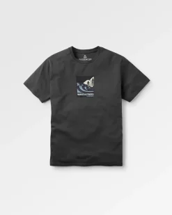 Waves u0026 Trees Bio-Baumwoll-T-Shirt - Holzkohle
