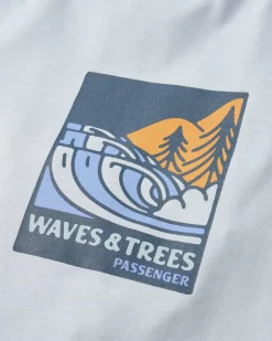 Waves u0026 Trees Bio-Baumwoll-T-Shirt - Grau Blau