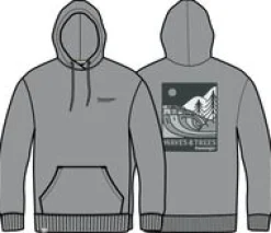 Waves u0026 Trees Bio-Baumwoll-Hoodie - Stahlgrau