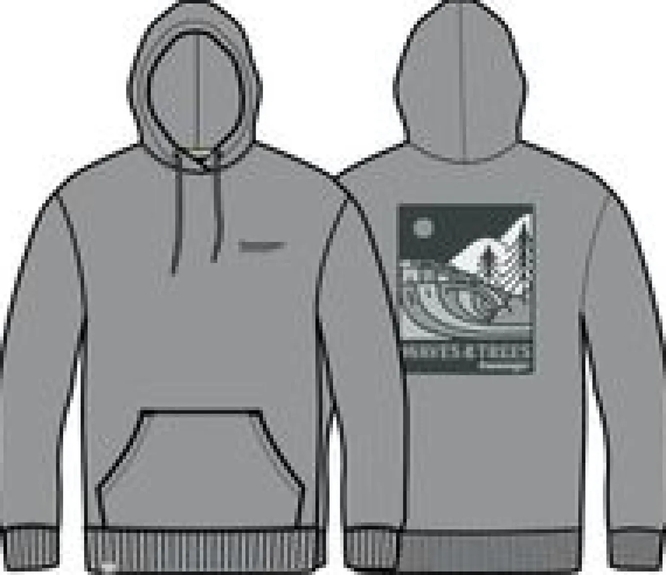 Waves u0026 Trees Bio-Baumwoll-Hoodie - Stahlgrau