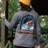 Waves u0026 Trees Recyceltes Langarmshirt - Holzkohle