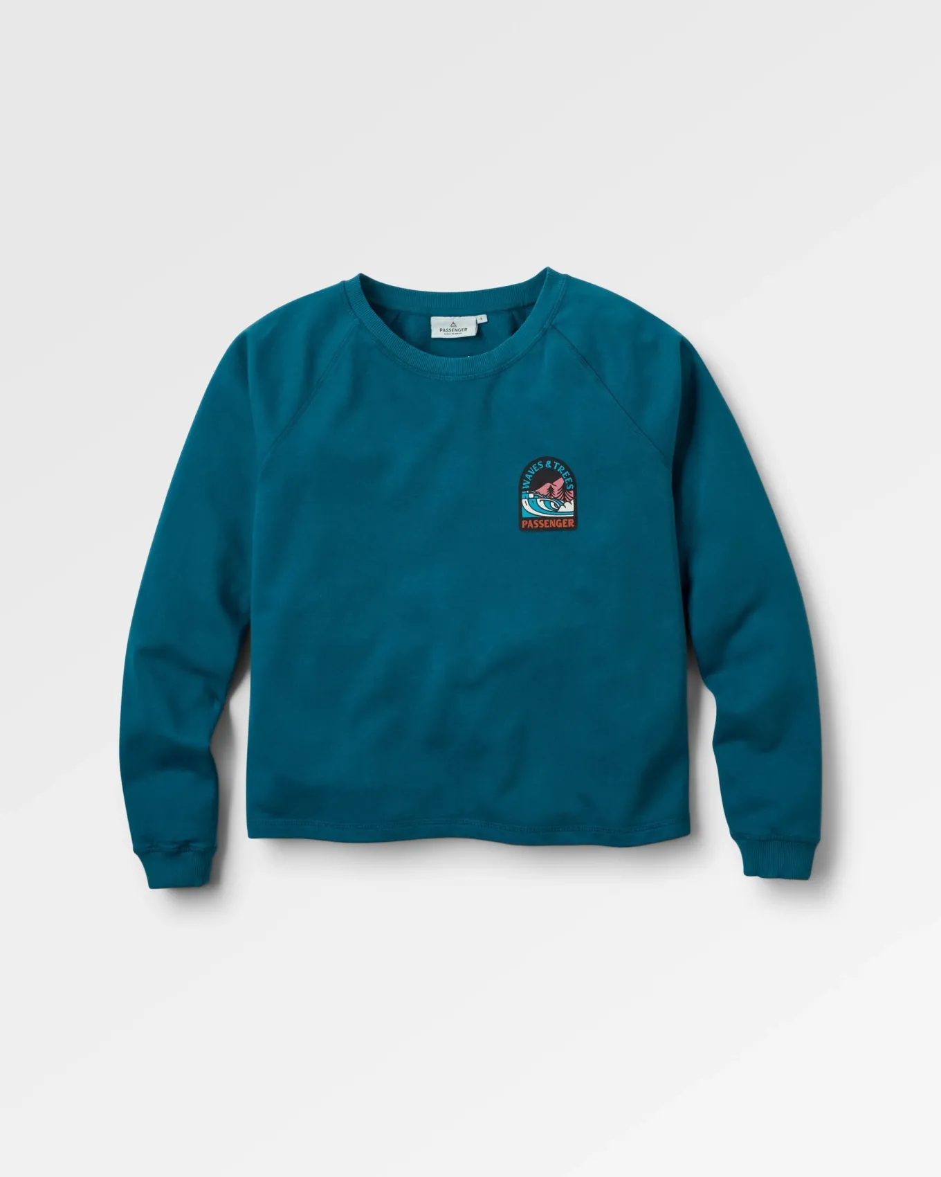 Waves u0026 Trees Recyceltes Baumwoll-Sweatshirt - Gezeitenblau