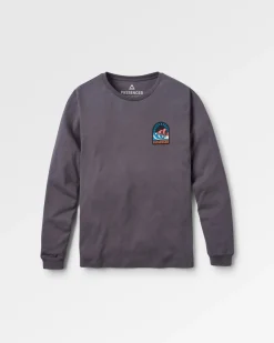 Waves u0026 Trees Recyceltes Langarmshirt - Holzkohle