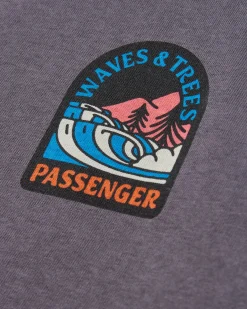 Waves u0026 Trees Recyceltes Langarmshirt - Holzkohle