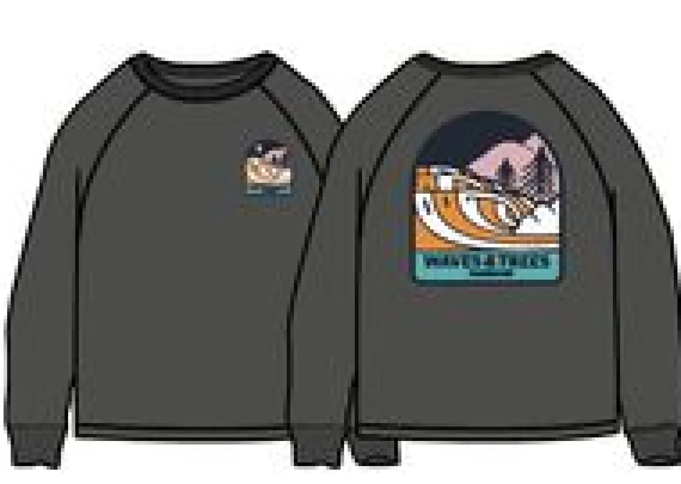 Waves u0026 Trees Recyceltes Baumwoll-Sweatshirt - Holzkohle