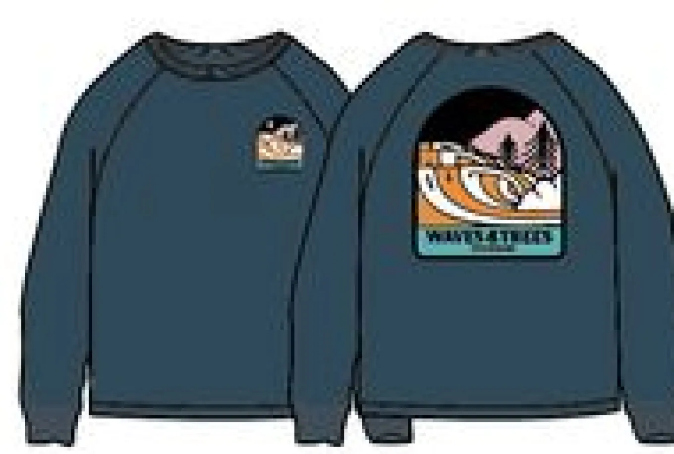 Waves u0026 Trees Recyceltes Baumwoll-Sweatshirt - Gezeitenblau