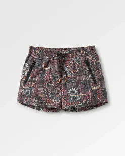 Way Out Recycelte Allzweck-Shorts - Vintage Patchwork Schwarz/Mehrfarbig