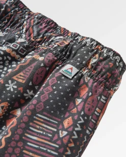 Way Out Recycelte Allzweck-Shorts - Vintage Patchwork Schwarz/Mehrfarbig