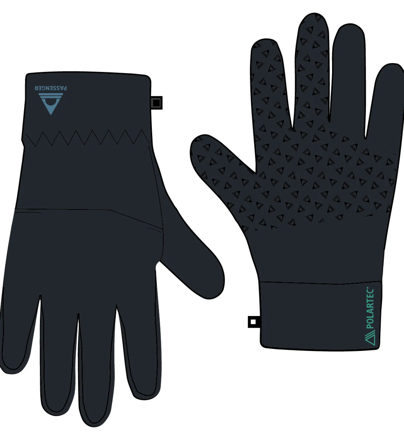 Wintergreen Recycelte Polartec® Thermohandschuhe - Schwarz