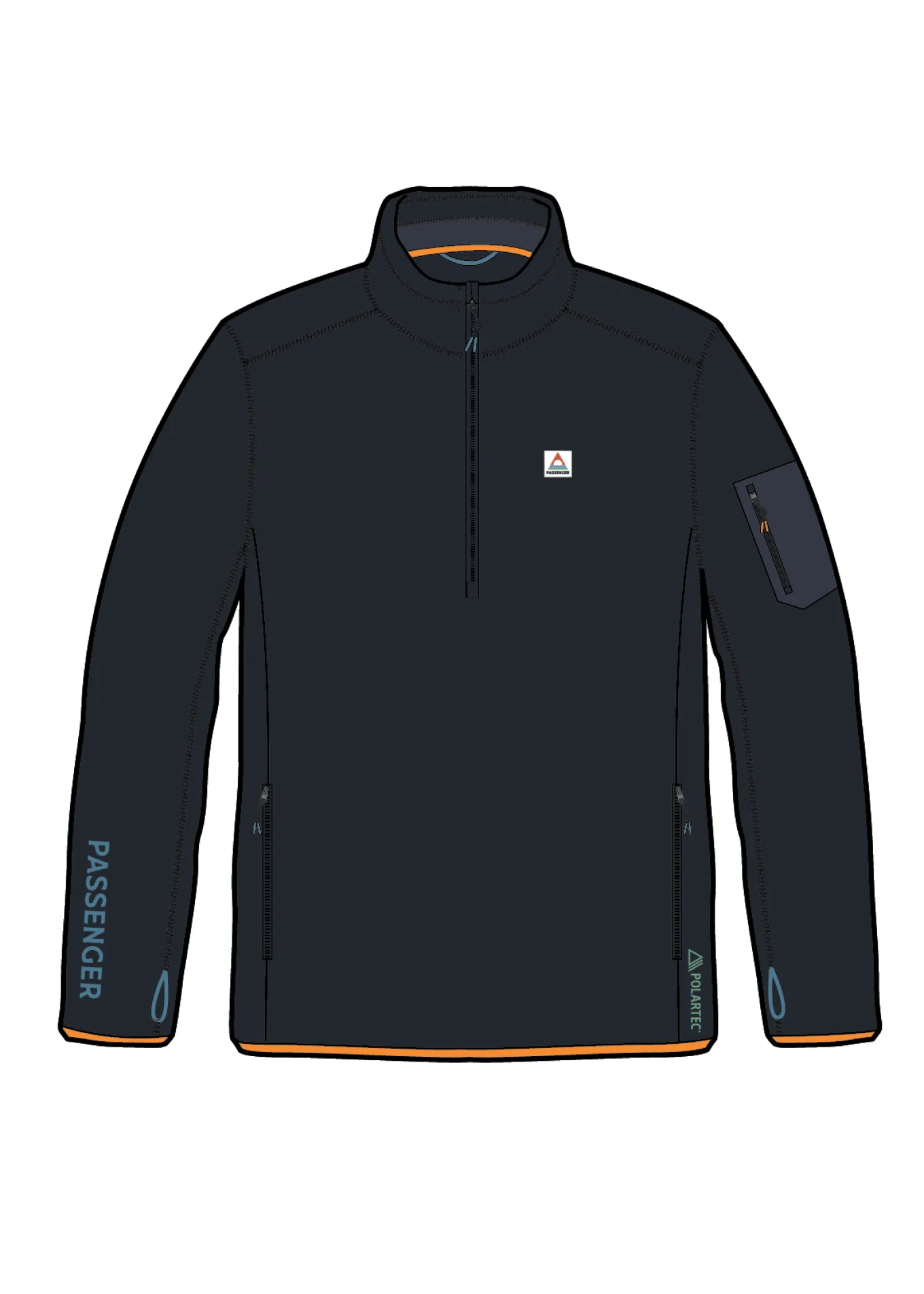 Wintergreen Recycelter Polartec® Fleece-Pullover - Schwarz