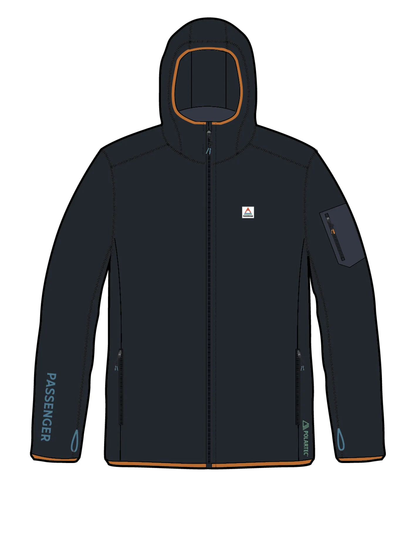 Wintergreen Recycelter Polartec® Fleece-Hoodie - Schwarz
