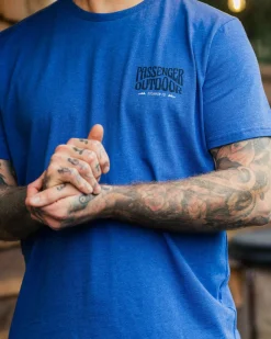 Yuca Bio-Baumwoll-T-Shirt - Azurblauer Mergel