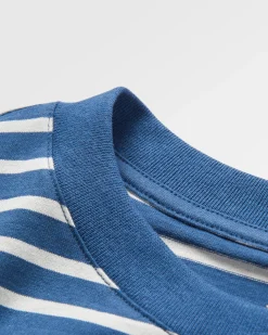 Zen Recyceltes T-Shirt mit Lockerer Passform - Dunkles Denim / Birkenstreifen