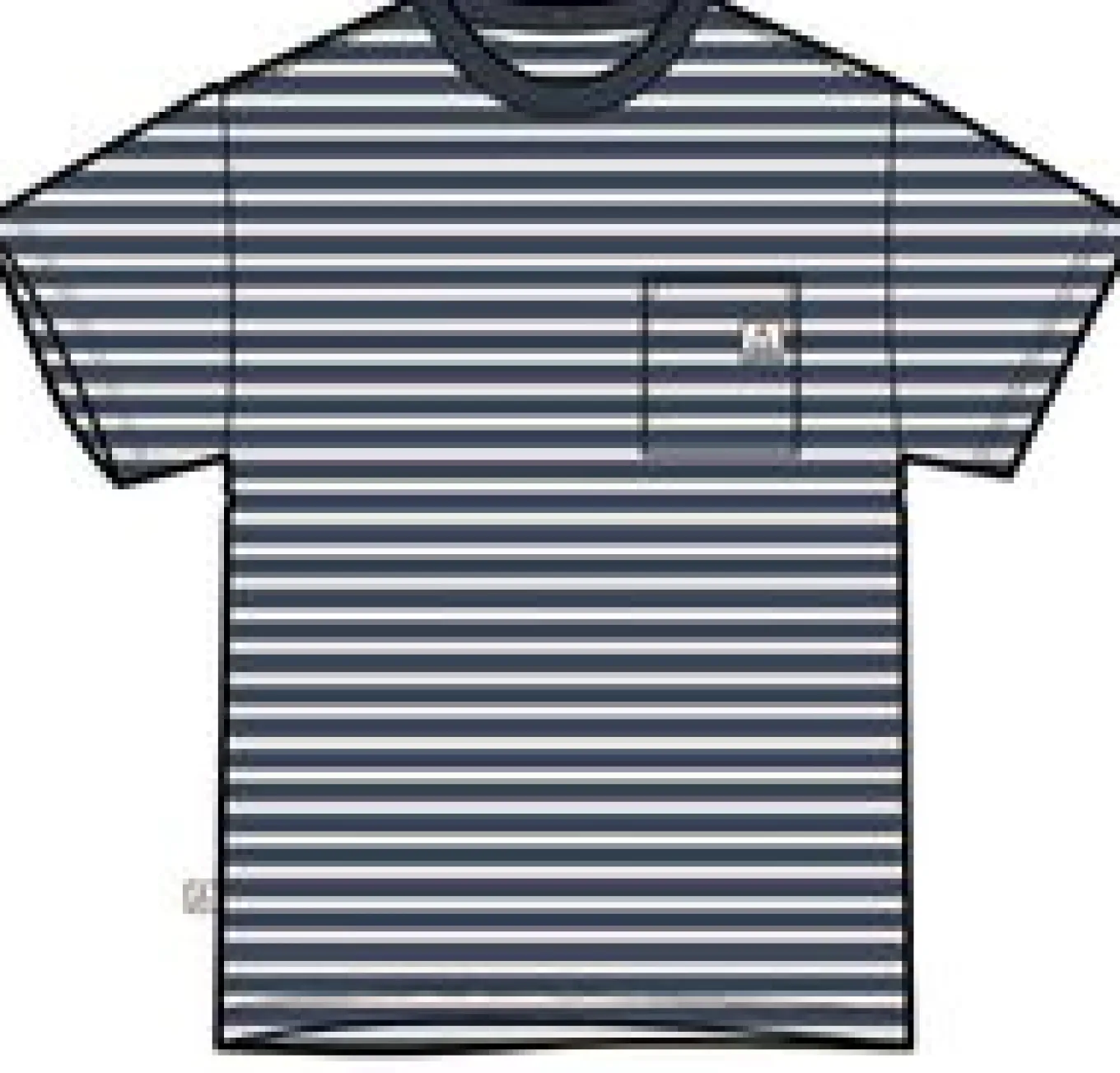 Zen Recyceltes T-Shirt mit Lockerer Passform - Dunkles Denim / Birkenstreifen